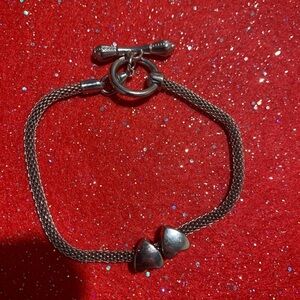 Elegant Silver Bracelet with Heart Charms